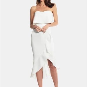 XSCAPE
Crepe Bustier Ruffle Dress